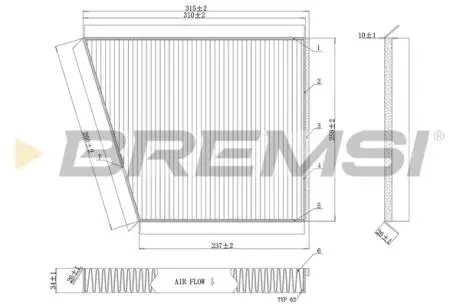 Фільтр салону MB E-class (W211) 02-13 BREMSI FC0991