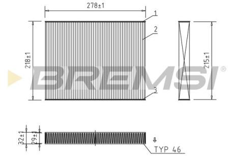 Фільтр салону VW T5 03- BREMSI FC0993