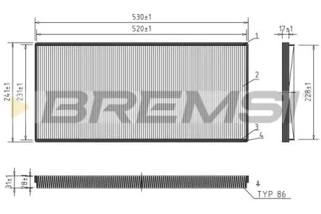 Фільтр салону BMW X5 (E53) 3.0D/Range Rover 4.2/4.4/3.0D 00- M54/M57/M62/N62 BREMSI FC1326