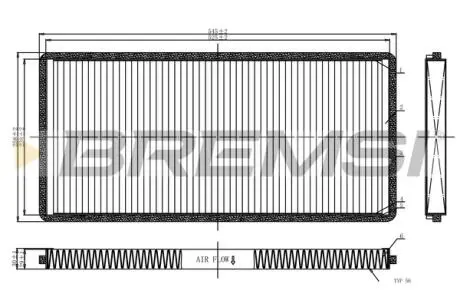 Фільтр салону BMW X5 (E53) 3.0D/Range Rover 4.2/4.4/3.0D 00- (вугільний) BREMSI FC1326C