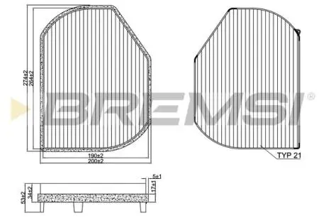 Фільтр салону MB E-class (W210) 95-02 BREMSI FC1331