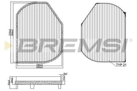 Фільтр салону MB E-class (W210)/C-class (W202) 95-02 (вугільний) BREMSI FC1331C