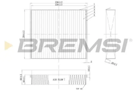 Фільтр салону MB ML (W163) BREMSI FC1333