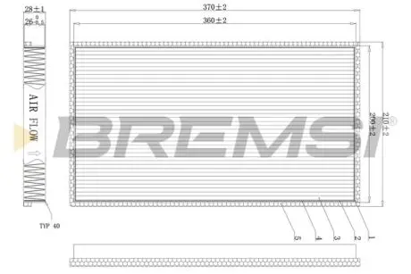 Фільтр салону MB Vito (W638) 96-03 BREMSI FC1338
