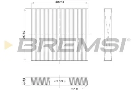 Фільтр салону Nissan X-trail 01-/ Murano 03-/ Infiniti EX 08-/ FX 03- BREMSI FC1341