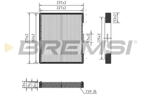 Фільтр салону Hyundai Elantra 00-06/Matrix 01-10/Coupe 96-09 BREMSI FC1527