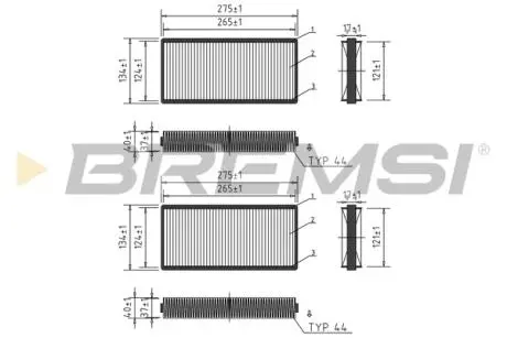 Фільтр салону MB E-class (W210) (к-кт 2шт.) BREMSI FC1551