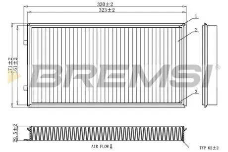 Фільтр салону BMW 7 (E65/E66) 01-08/Rolls-Royce 03- (к-кт 2шт) BREMSI FC1913