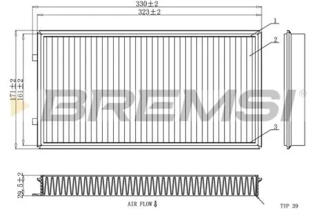 Фільтр салону BMW 7 (E65/66/67) 01-08 (вугільний) (к-кт 2шт.) BREMSI FC1913C