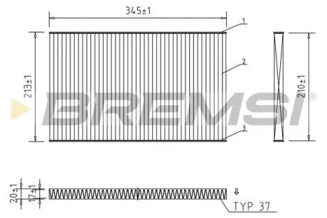 Фільтр салону Audi A6 1.8/2.0/2.3 94- (вугільний) (знятий з виробництва)) BREMSI FC1921C