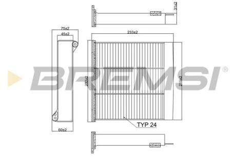 Фільтр салону Mitsubishi Grandis 04-11/L200 06-15/Lancer/Outlander 03-08/Pajero Sport 08- (вугільний) BREMSI FC2417