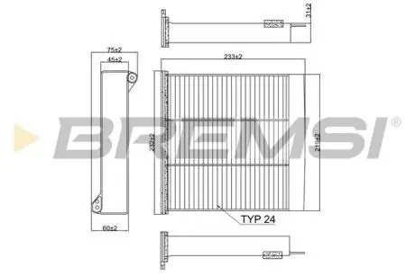 Фільтр салону Mitsubishi Grandis 04-11/L200 06-15/Lancer/Outlander 03-08/Pajero Sport 08- (вугільний) BREMSI FC2417