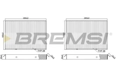 Фильтр салона MB S-class (W222/C217) 13- (угольный) (к-кт 2шт.) BREMSI FC2541C