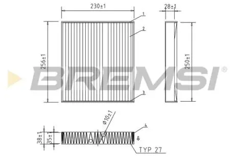 Фильтр салона A-class (W177)/B-class (W247) 18- (угольный) BREMSI FC2553C