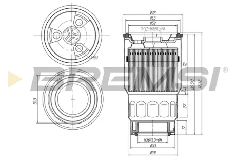 Фильтр топливный Toyota RAV 400-/Hilux 97-05/Corolla 2.0-2.4 D 00-09 BREMSI FE0046