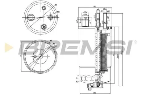 Фільтр паливний Fiat Fiorino 1.3 D 07-/Punto 1.3 D 05-/Ford KA 1.3 TDCi 08- (OE line) BREMSI FE0050