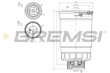 Фільтр паливний Hyundai Tucson/i30/i20/Kia Ceed/Sportage 1.6/2.0CRDi 04- BREMSI FE0379 (фото 1)