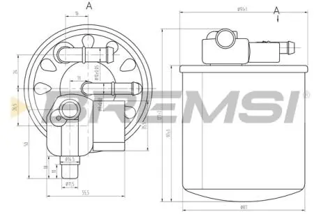 Фільтр паливний MB GLA (X156) 1.5D 12- OM607 BREMSI FE0385