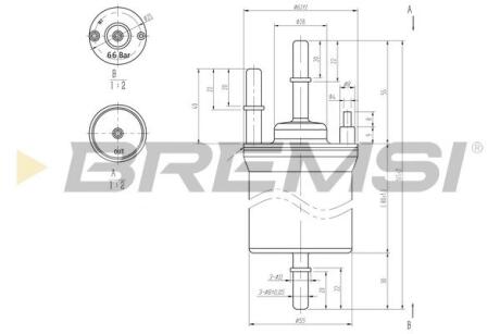 Фільтр паливний VW Caddy 1.2-2.0TSI 10-/Skoda Octavia 04-13/Seat Ibiza 1.0-1.8 TSI 09- (OE line) BREMSI FE0392