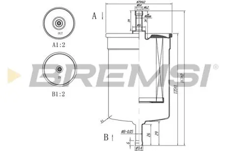 Фільтр паливний BMW 3 (E21/E30/E36)/5 (E12/E28/E34)/7 (E23/E32) 1.0-6.0 73-13 M10/M40/M20/M52 BREMSI FE0395