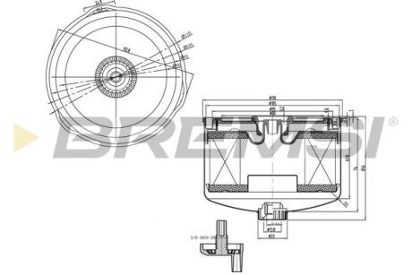 Фільтр паливний Land Rover Discovery 2.7TD-3.6D (92x107) BREMSI FE0795