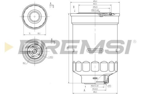 Фильтр топливный Ford Ranger 2.5/3.0TDCi 06-12 BREMSI FE0798 (фото 1)