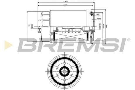 Фільтр паливний Hyundai i30 1.6 CRD/2.0 CRDi/Kia Sorento 2.0/2.5CRDI 08- BREMSI FE0822 (фото 1)