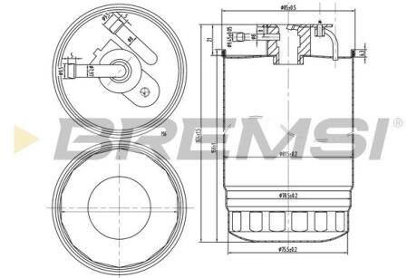 Фильтр топливный BMW 330D/530D 98- BREMSI FE0837 (фото 1)