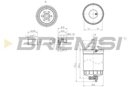 Фільтр паливний Fiat Punto 1.9 JTD 99-/Bravo 1.9 JTD 98-01 BREMSI FE1316