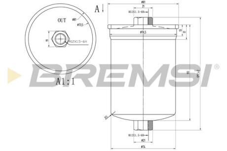 Фільтр паливний MB (W124/202) BREMSI FE1519