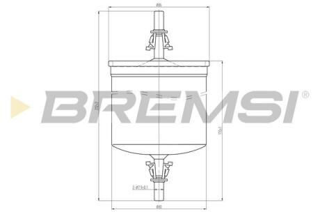 Фільтр паливний Volvo S40/S60/S80/V40/V70 1.6-2.9i 95-10 BREMSI FE1891 (фото 1)