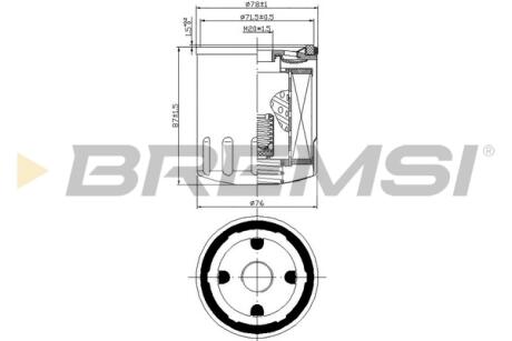 Фільтр масляний Citroen Berlingo/Peugeot Partner/Fiat Scudo 1.8/1.9D/1.4i/1.8i 96-99 BREMSI FL0030