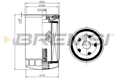 Фільтр масляний Jeep Cherokee/Grand Cherokee 3.7 01-10/Jaguar S/X-Type/XF/XJ 2.5/3.0 V6 99- BREMSI FL1306