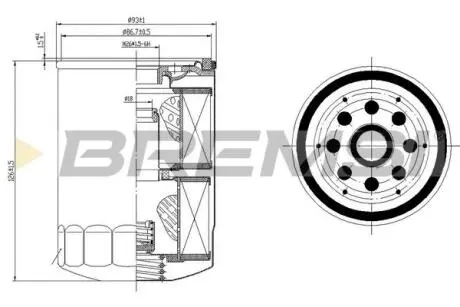 Фільтр масляний Mazda 626 2.0 D 87-97/ Suzuki Grand Vitara 2.0TD 94-03 BREMSI FL1422