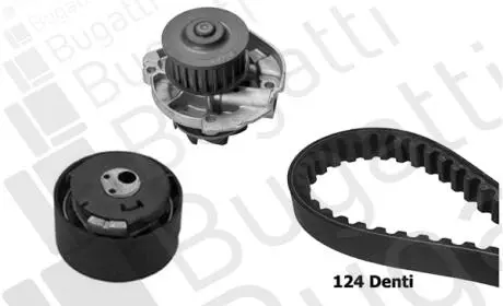 Комплект ГРМ + помпа Fiat Doblo/Opel Combo 1.4i 10- BUGATTI KBU5943A