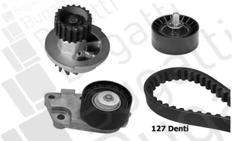 Комплект ГРМ + помпа Daewoo Nubira/Chevrolet Aveo/Lacetti 1.4/1.6 97- (25x127z) BUGATTI KBU9103A