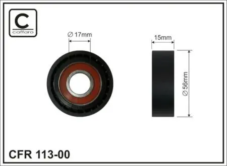 Ролик промежуточный поликлинового ремня. Cadillac Deville 4.6 99-05 55x17x15 CAFFARO 11300