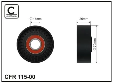 Ролик проміжний поліклинового ремня BMW 7 E65/E66/E67 3.6/4.4/6.0 07.01-08.08 70x17x26 CAFFARO 11500