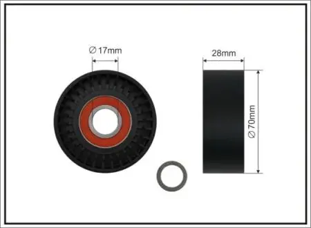 Ролик направляючий поліклинового ремня BMW Z8 E52 4.9 06.00-06.03 70x17x28 CAFFARO 11-98
