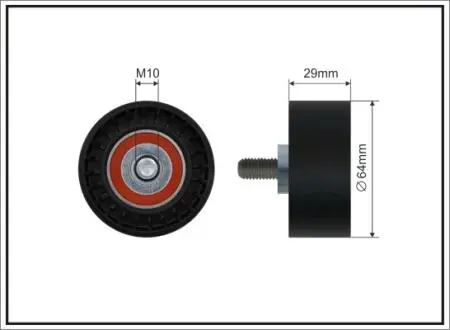 Ролик натяжной (64хM10х)29) CAFFARO 1308