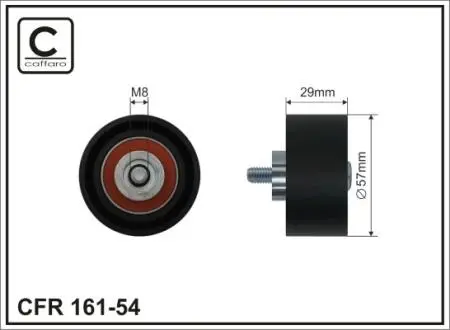 Ролик промежуточный ремень ГРМ Alfa Romeo 145/146/147/155/156/166/GT/GTV, Fiat Brava/Bravo I/Marea/Punto/Stilo 1.4-2.0 03.95-03.12 57x8x29 CAFFARO 16154
