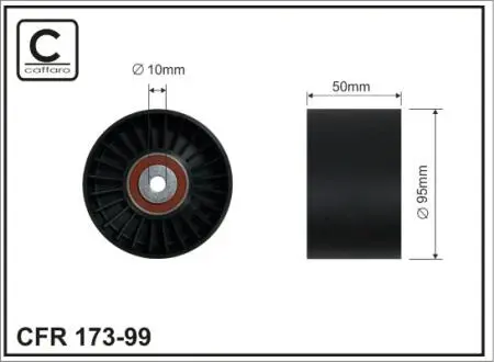 Ролик проміжний поліклинового ремня Mercedes O 404/Citro/Tourismo 91-99 95x10x50 CAFFARO 17399