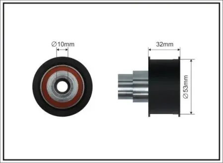 Ролик промежуточный ремень ГРМ Opel Astra F/G/Kadett E/Vectra A 1.7D 08.88-04.05 53x10x27 CAFFARO 18289