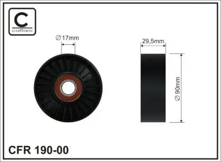 Ролик проміжний поліклинового ремня Renault 18 2.0 10.81-07.86 90x8x28 CAFFARO 19000