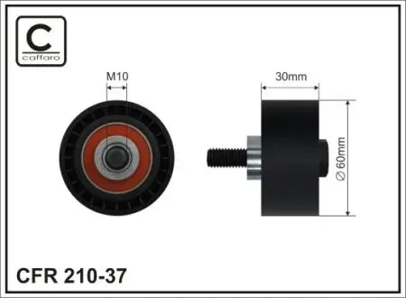 Ролик промежуточный ремень ГРМ Citroen C4/Grand Picasso/I/C4 I/C5/I/II/III/C8/Evasion/Jumpy/Xsara, Fiat Scudo/Ulysse 1.8-2.2 01.99- 60x10x30 CAFFARO 21037
