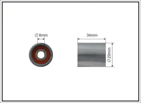 Ролик промежуточный ремень ГРМ Audi A2/A3/A4/Allroad/A5/A6/A8/Q5/Q7/TT, Ford Galaxy, Seat Alhambra/ Altea/XL/Arosa/Exeo/ST/Leon/Toledo II/III 1.2D-4.2D 03.95- 29x8x34 CAFFARO 21995