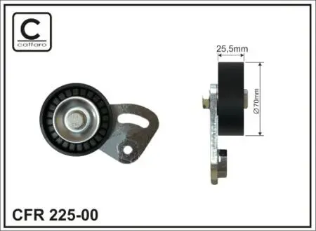 Ролик натяжний з планкою 70X25.5 BMW 3 (E36), 5 (E39), 7 (E38) 1.7D/2.5D 01.95-05.04 CAFFARO 22500