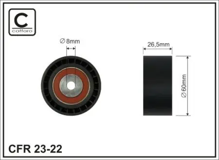Ролик натяжний PASKA OSPRZ. PEUGEOT 206-PARTNER-EXPERT, CITROEN BERLINGO CAFFARO 2322