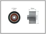 Ролик проміжний ремня ГРМ Citroen Berlingo/C3 I/C4/I/Saxo/Xsara, Peugeot 106 II/206/CC/SW/307/CC/SW/Partner 1.6/1.6ALK/1.6LPG 02.96- 57x8x32 CAFFARO 24799 (фото 1)