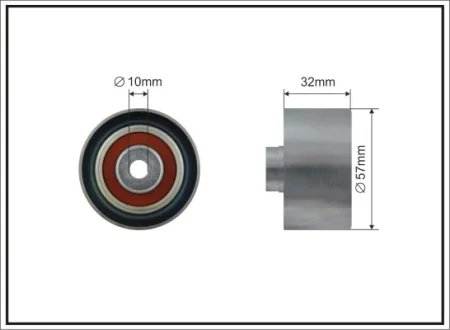 Ролик проміжний ремня ГРМ Citroen Berlingo/C3 I/C4/I/Saxo/Xsara, Peugeot 106 II/206/CC/SW/307/CC/SW/Partner 1.6/1.6ALK/1.6LPG 02.96- 57x8x32 CAFFARO 24799